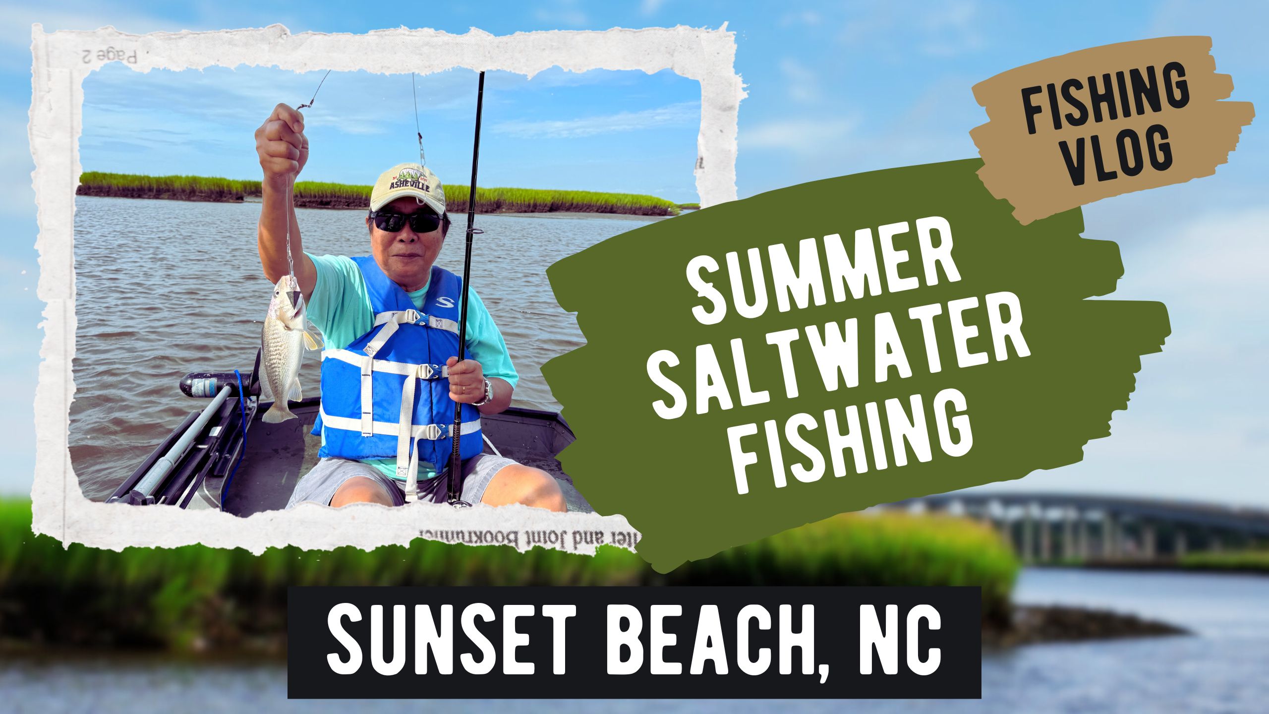 Croaker Fishing in Sunset Beach, NC - Summer Saltwater Creek Fishing from a Jon Boat