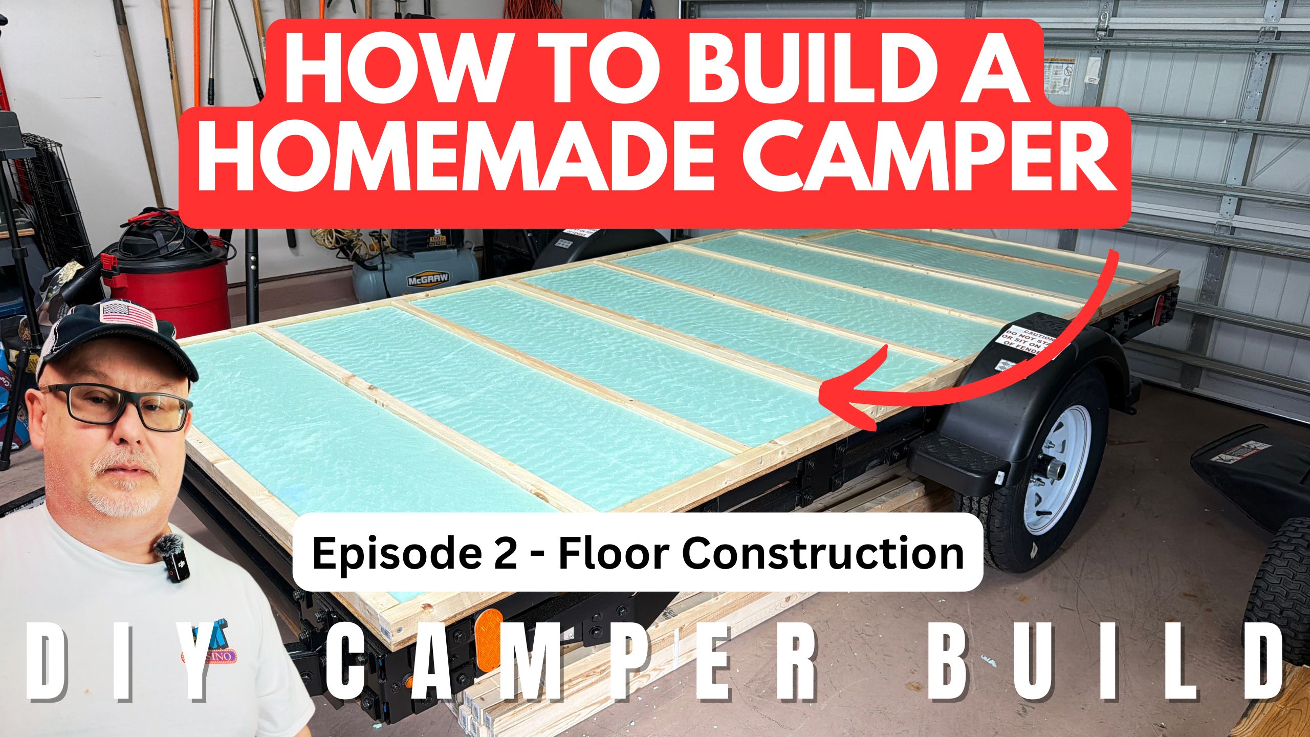 DIY Travel Trailer Build (Part 2) - Floor Frame & Vinyl Flooring on Harbor Freight Haulmaster 5x10