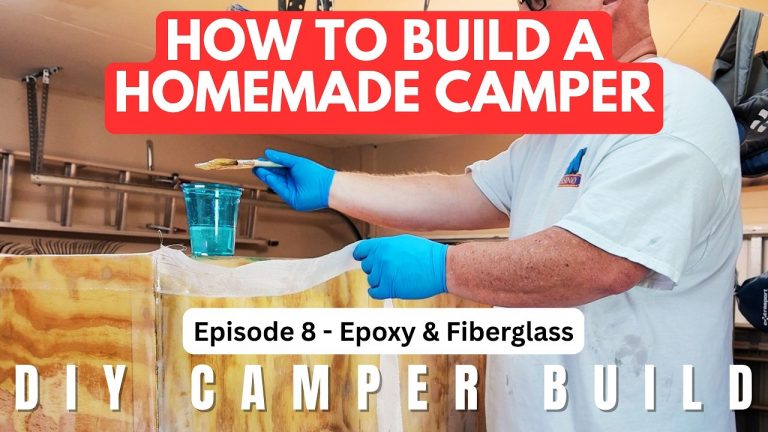Homemade Camper Build Episode 8 | Fiberglassing the Camper & Finishing the Bottom
