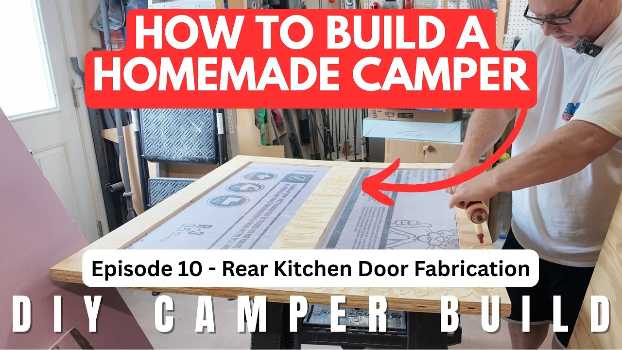 DIY Camper Build Episode 10 | Building Our Rear Kitchen Hatch Door from Scratch